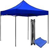 Carpa Toldo 3x3 Reforzado Plegable Impermeable Facil Armado Y Transporte | para Jardín Casa Exterior Uso Rudo Acero Lona | Azul