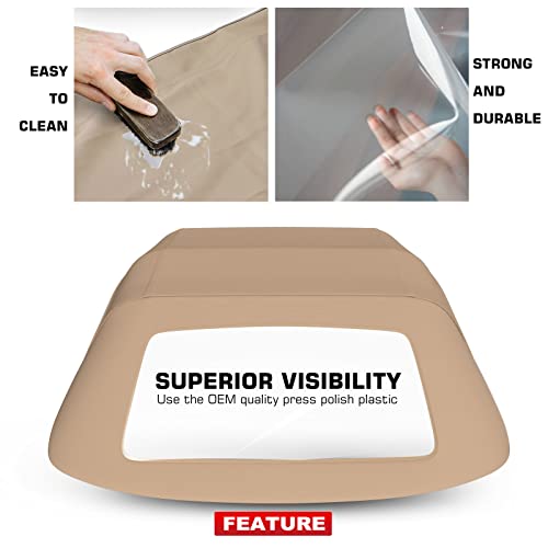 A-Premium Saddle Convertible Soft Top with Plastic Window Compatible with Ford Mustang 1994-2004 Convertible FOR94046555 1011MUS101 by A-Premium - Image 4