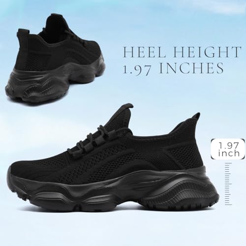 Women Chunky Sneakers Walking Height Increase Travel Work Party Lightweight Platform Non Slip Shoes for2