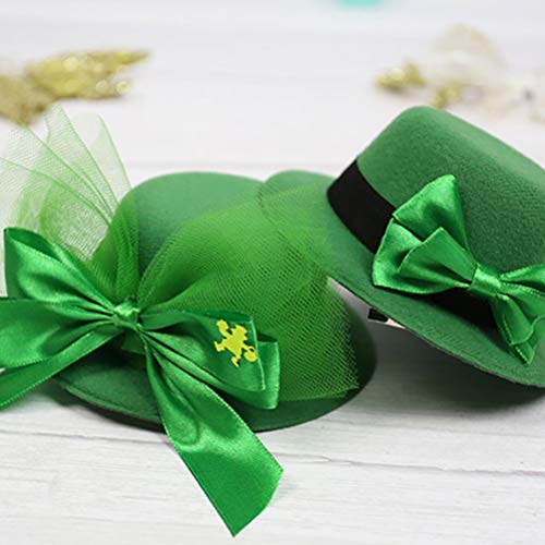 Jojofuny St Patricks Day Mini Top Hat Hair Clips Hairpins Headband Mini Leprechaun Hat Shamrock Clover Hat Tea Party Headwear Costume Accessories For Irish Party 6Pcs #TOP3