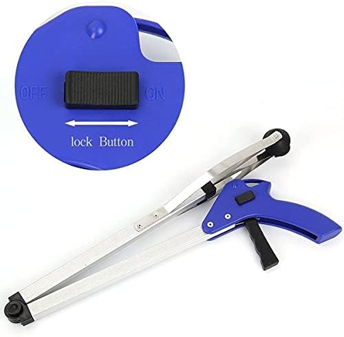 Litter Picker - Long Arm Reaching Aid Tool Stick For Elderly, Disabled | Handy Reacher Grabber 33 Inch / 83cm | Foldable & Lightweight | Made Aluminium Alloy | Easy To Carry Outdoors