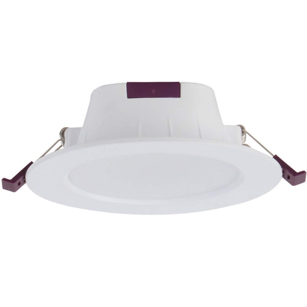 Panel de luz LED Empotrado para baño, Restaurante, iluminación Interior, iluminación del hogar, 5 W, 120 LM, Paquete de 1, cableado, Aluminio, acrílico, Acabado en níquel Mate, luz de Techo, tamaño d