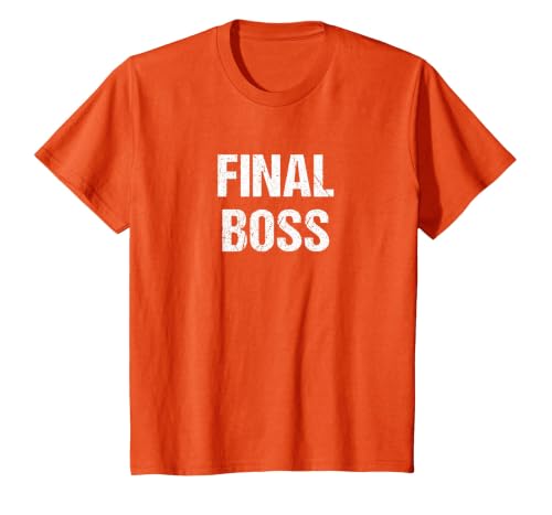 Final Boss T-Shirt, Youth, Orange, X-Small