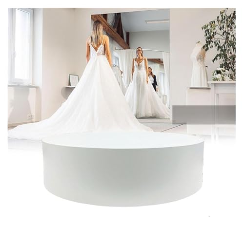 Support rond blanc pour mannequin haut de gamme et vitrines de luxe