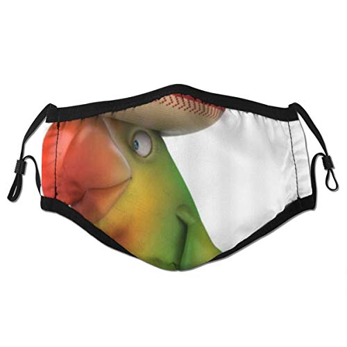 Preisvergleich Produktbild LOSUMIGE Cartoon Papagei lustiges Vogelporträt inländisches intelligentes Mimik-Tier Staubwaschbarer wiederverwendbarer Filter und wiederverwendbarer Mund Warmes winddichtes Baumwollgesicht