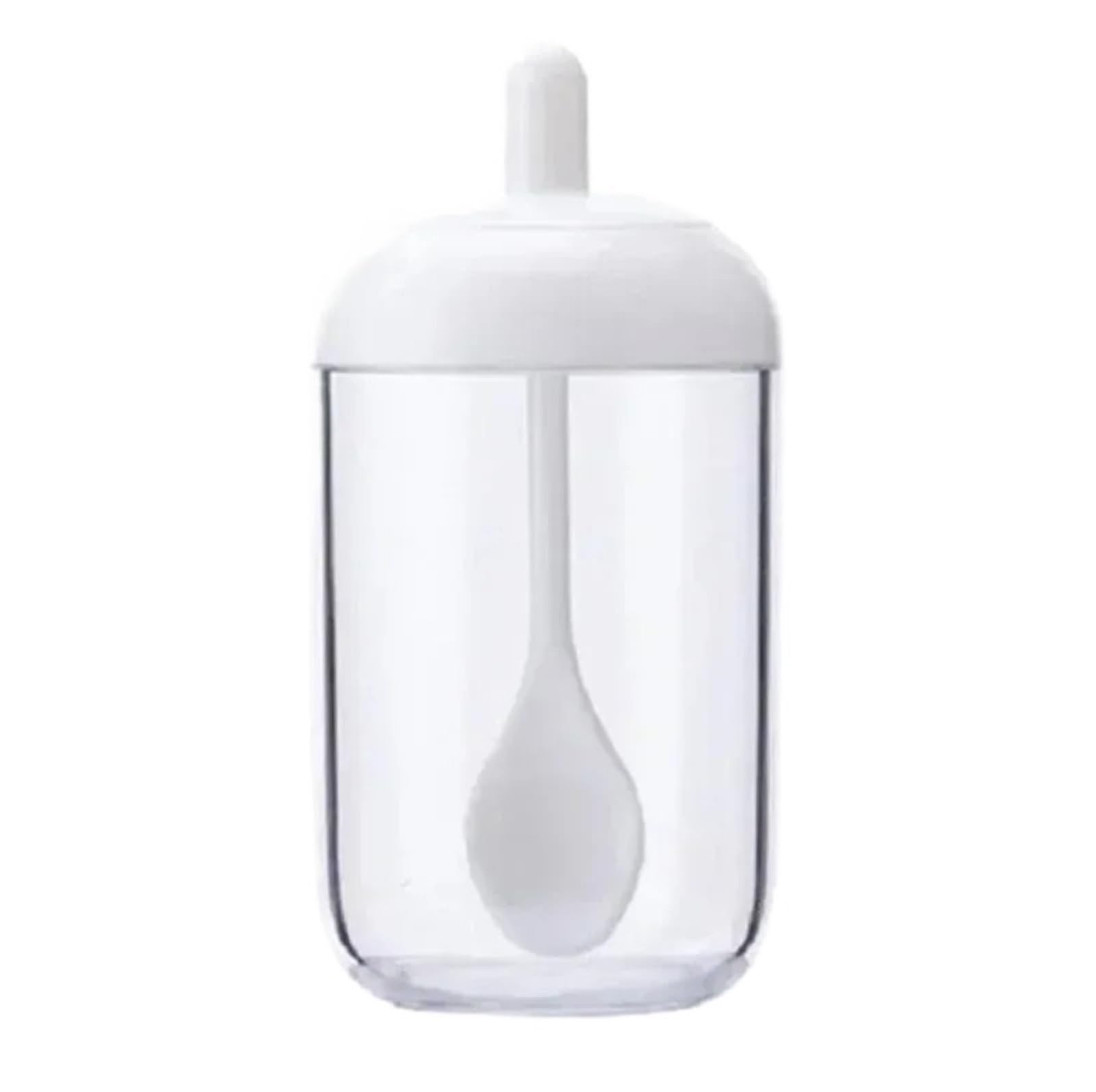 WSQHAO 3Pcs Round Spice Jar With Lid Spoon Seasoning Bottle for Condiment