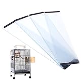 Jorzer Vogelkäfig-Samenfänger-Schutz, 4 Stück, Anti-Streuungs- und Schmutzfreier Vogelsamen-Fänger, transparenter PVC-Käfig für Papageien, Sittiche, Aras, Heimtierbedarf