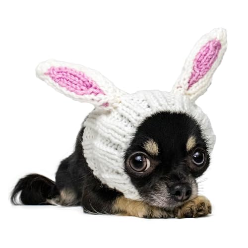 Zoo Snoods Bunny Costume - Knit Easter Dog Snood Ear Wrap for Pets, Warm Neck Cover for Halloween and Winter (Small)