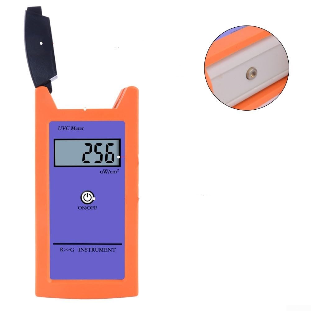Medidor de luz digital UVC para medición de radiación de espectro, fotómetro de pantalla LCD para pruebas de lámpara UV de reptiles, rango de 220-280 nm, radiómetro compacto