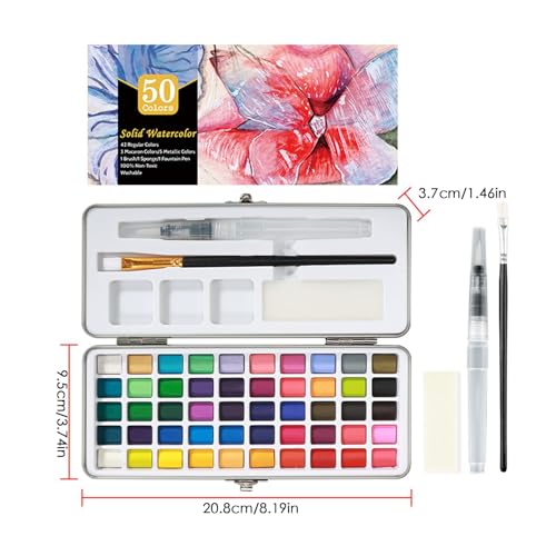 Ensemble d'aquarelle Teksome compact pour peindre sans encombrement en déplacement