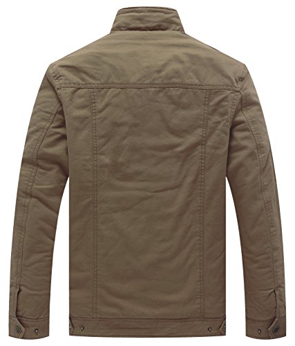 Image of WenVen Men's Military Jacket Fleece Lined Winter Puffer Coat Cotton Windbreaker Parka