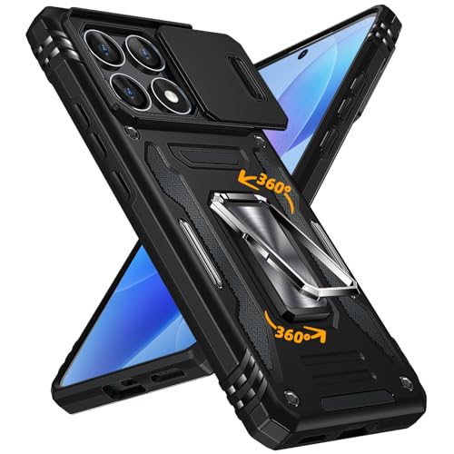 Xiaomi POCO X6 PRO �p �P�[�X �����O�t�� �ϏՌ� pc+tpu �ԍڃz���_�[�Ή� �y�� ���^ �C�菝�h�~ ���o���Ղ� 360°��] �X�^���h�@�\ �����O �g�уJ�o�[ �� LR-10-K70E-01