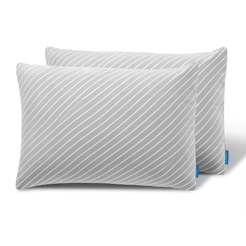 9villa Hollow Fiber Sleeping Pillow | Soft & Fluffy Comfort Back Sleepers – Neck & Shoulder Comfort Support | 27 x 16 Inch,Set of 2 | Bed Pillow, Soft and Fluffy | 350 GSM Breathable Fabric in Grey
