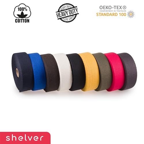 Shelver Heavy Duty Cotton Webbing Strap, 1 or 1.5 Inches and Colours, 5m (Brown, 38mm), 38mm / 5 Metres - Image 4