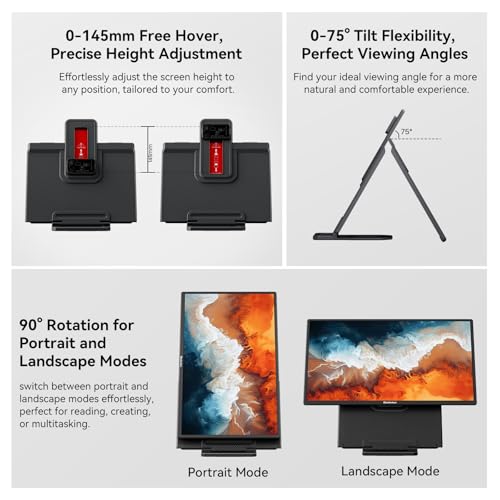 Image of Blackview 24 inch Large Portable Monitor,1080P FHD 100Hz IPS Laptop Monitor Extender with Rotating Stand & VESA, Built-in Speakers, Portable Second Screen with USB-C HDMI for Work Gaming Office Home