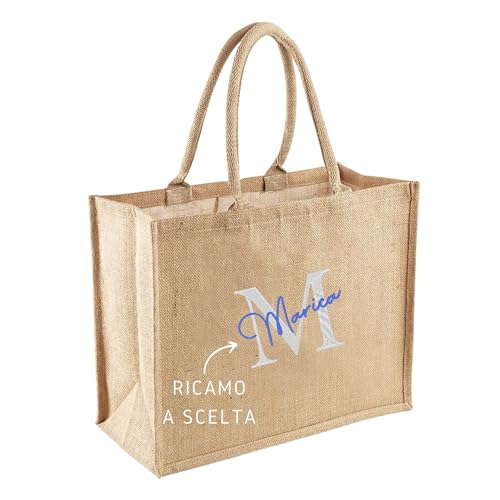 MAYRA Borsa Personalizzabile in Juta Laminata | Tote Bag Shopper