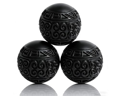 BOIHEGU 3 Pack Black Decorative Ball for Centerpiece Bowls, 3 inch Orbs Spheres for Home Living Room Coffee Table Centerpieces Shelf Decoration