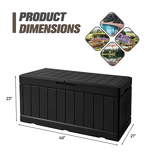 image for JUMMICO 83 Gallon Outdoor Deck Box Large Resin Storage Box for Patio F