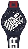 montre superdry homme bleu Bracelet silicone Superdry Montre décontractée SYG226U