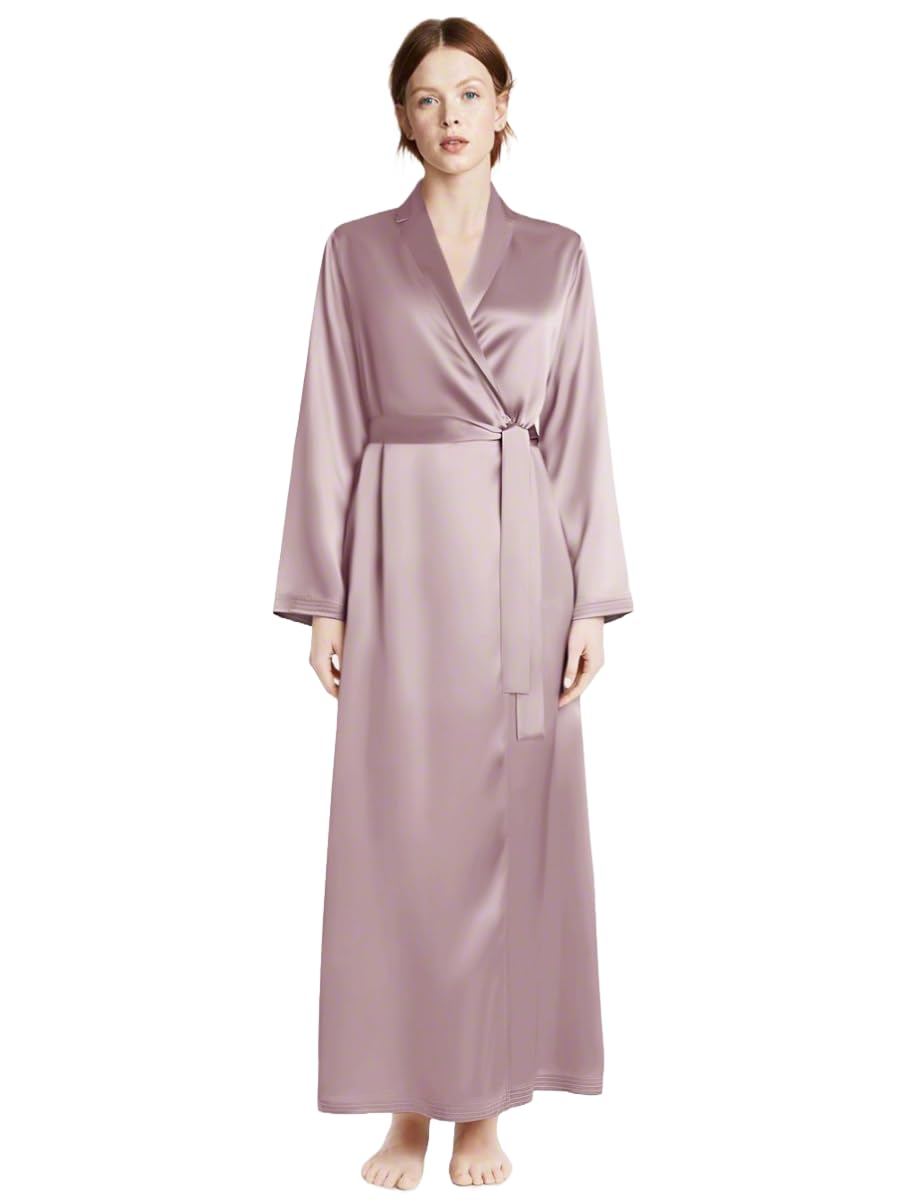 Luxury Long Robe for Women | Premium Satin Robe | Nightdress | Thick Satin | Long Kimono |Soft Fabric | Sizes XS to 2XL | Side Pockets-image-25