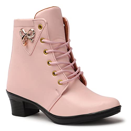 Image of KRAFTER Women's And Girls Classic Winter Suede velvet High heel Boots Casual, Outdoor and Holiday Outings