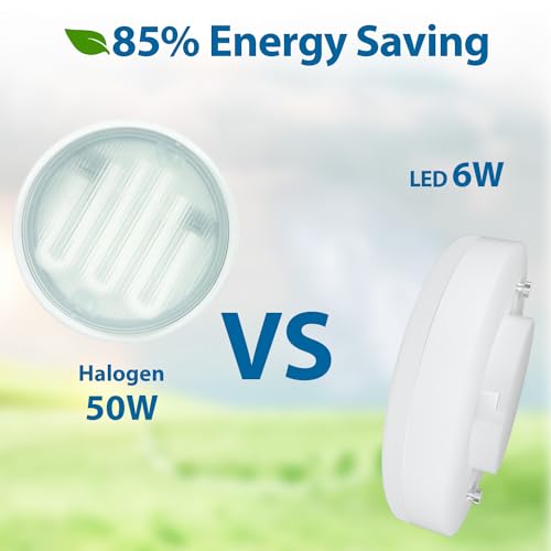 LUTW GX53 LED Bulb Warm White, 6W Replace 50W Halogen or CFL Bulbs, 2700K 556 Lumens GX53 Light Bulbs, 120° Beam Angle - Image 4