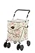 Price comparison product image Sholley® Deluxe Foldable Shopping Trolley Pale Floral, Grocery Cart, Strong & Stable, Aids Mobility, Height & Angle Adjustable Handle, 4 wheels, 6 wheels, Easy to Push, Ladies, Mens & Unisex Designs