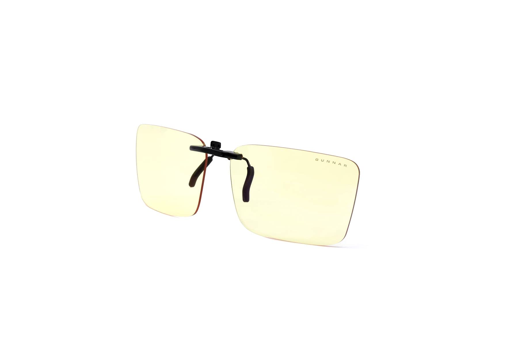 GUNNAR Okulary blokujące światło niebieskie - Parker Clip-on - Amber | Okulary PC/gaming - Parker Clip-on - Onyx - Bursztynowe - Blokuje 65% światła niebieskiego i 100% UV