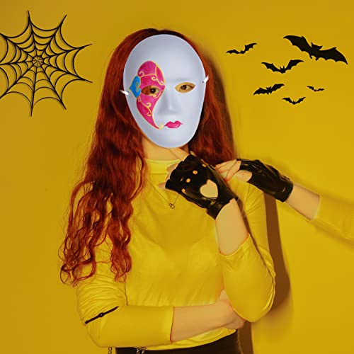 Yookat 9 Pieces Diy Full Face Masks Plain White Mask Full Face Blank Paintable Mask Mardi Gras Masks Masquerade Masks #TOP5