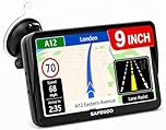 9 Inch GPS Sat Nav for Car, Truck & HGV with Sunshade, UK & Europe 2026 Maps, Free Lifetime Updates, Speed Camera Alerts, Custom Truck Routing, Offline Navigation