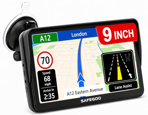 9 Inch HGV Truck Sat Nav with Sunshade, UK & Europe 2026 Maps,...