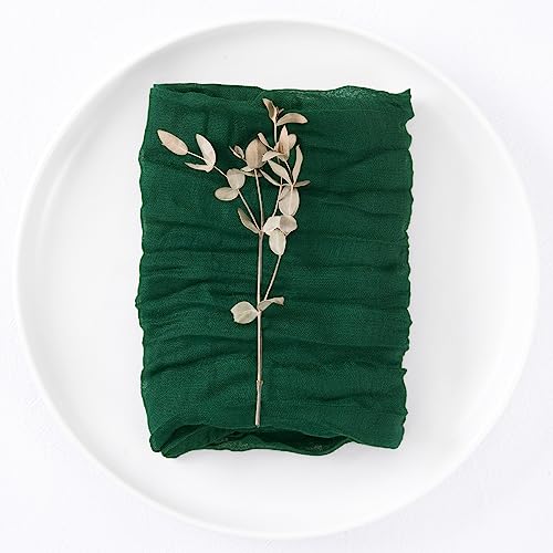 Servilletas de gasa premium DeZerlor con textura arrugada suave y lino de algodón 6