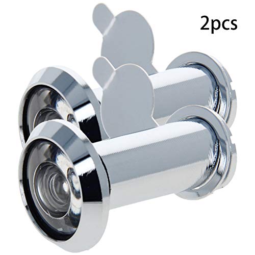 Othmro Mirilla de Seguridad para Puerta 35-50mm Plata 200° Duradera para Hogar Oficina Hotel 2 piezas miniatura 2
