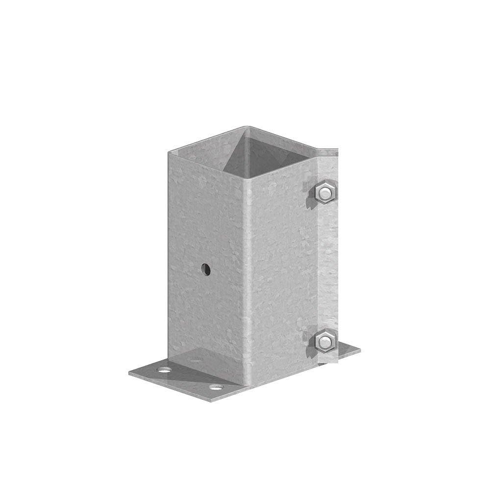 Fencemate Swift Clamp Flush Bolt Down Post Support - 75Mm X 75Mm - Galvanised