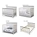 Sorelle Furniture Farmhouse 3-Piece Nursery Set with 4-in-1 Convertible Crib, 4-Drawer Dresser, and Changing Table with Shelves, Baby Furniture Made of Wood, Non-Toxic Finish-Chocolate and White