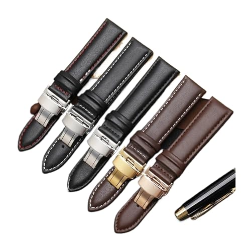 [] YingYou 炩Ȗ{vJ[tXLEHb`oh 18mm 19mm 20mm 21mm 22mm 23 \tgXgbv  o^tCobN rWlXEHb`oh(Brown W golden Fold,14mm)