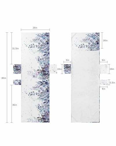 Purple Eucalyptus Leaves Beach Lounge Chair Towel Cover, Soft Chaise Lounge Towel with Side Pockets Patio Pool Chairs Cover for Beach/Pool Sunbathing 29x85 Watercolor Spring Botanical