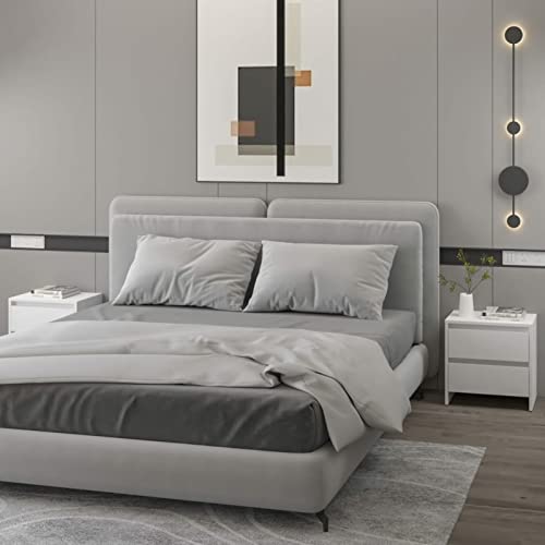 Brokky Mesitas de Noche 2 uds Madera contrachapada 45x34,5x44,5 cm mesillas de Noche Dormitorio Mesa de cabecera Mesa de Noche