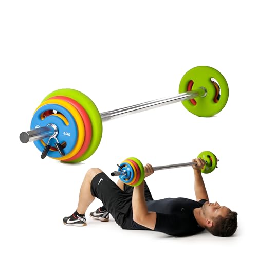 Oliver – Prime Pump Langhantel Set 16kg – Langhantelstange mit 8...