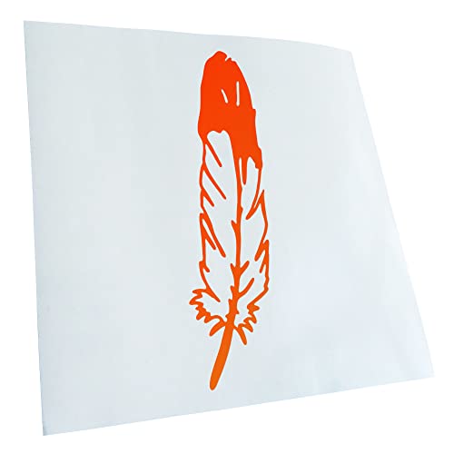 Kiwistar JDM Decal Racing - Adhesivo para coche, portátil, bicicleta, camión, moto, 24 x 7 cm, diseño de plumas, color naranja neón