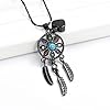 Imrsanl Cremation Jewelry Dream Catcher Urn Necklace for Ashes for Women Men Feather with Flower Keepsake Memory Jewelry Heart Urn Pendant for Human Pet Ashes