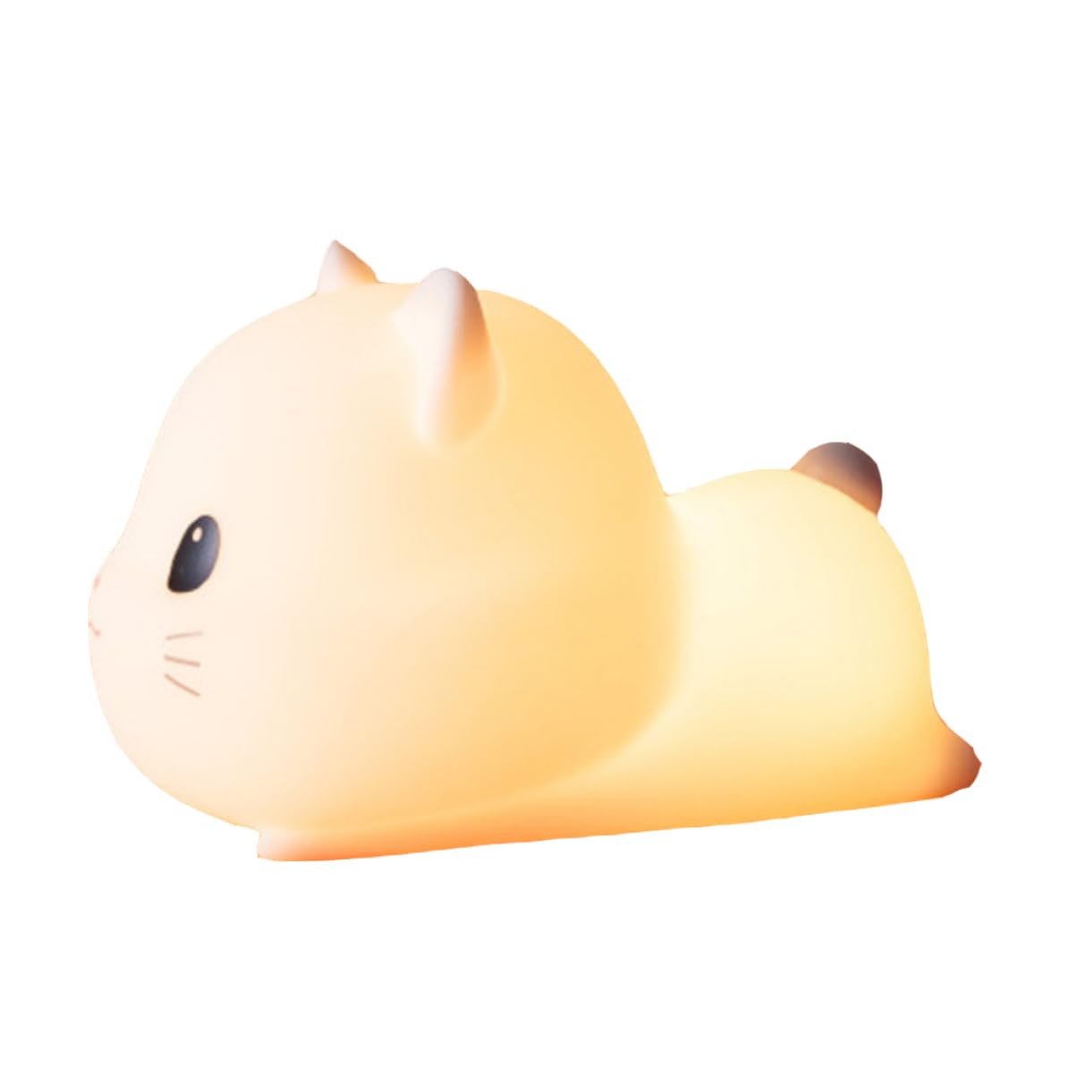 Uonlytech Lámpara de Noche Pequeña Forma de Gato, Usb, Color Claro | Silicona Abs Pc, Decoración para Escritorio y Hogares, Estilo Creativo y Adorable
