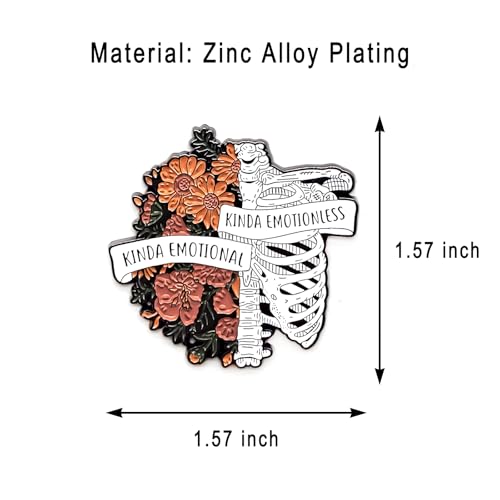 Image of Kinda Emotional, Kinda Emotionless Enamel Pin - Gothic Series | Premium Enamel Pin - Statement Lapel Pin - Plated Badge for Clothing, Bags, Hats, Jackets, and Lanyards