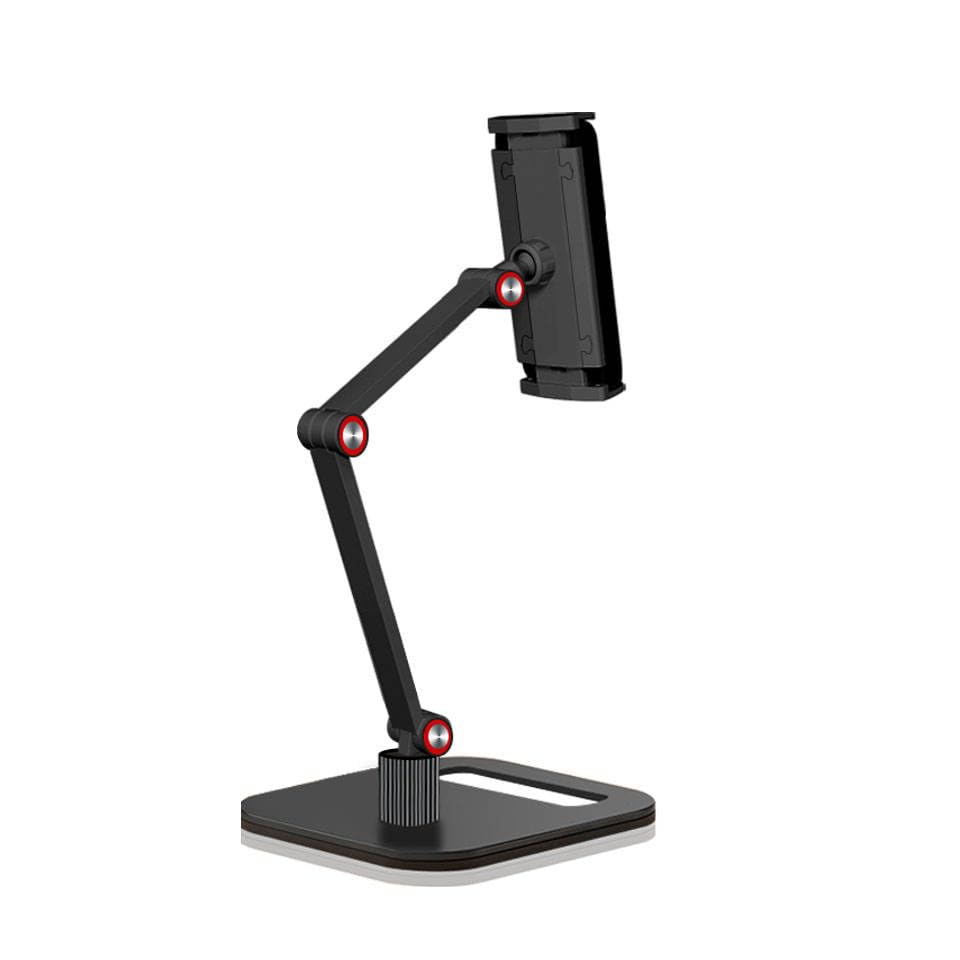 UGIFT Adjustable Tablet Stand, Multi-Angle Desktop Mount Holder, 360° Swivel, 4-12.9 inch, Black