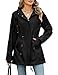 Tuopuda Übergangsjacke Damen Casual Leichtgewicht Militär Jacken Anorak Utility hohe Taille Drawstring Sommerjacke Herbstjacket Leichte Parka Kurzmantel(Schwarz,XL)