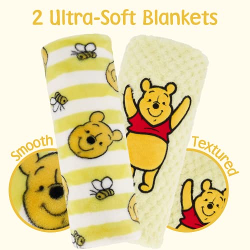 Disney 2-Pack Baby Blanket for Infants and Newborns, Plush Textured Fleece Winnie The Pooh Blanket, Perfect Unisex Gift for Toddlers - image 8