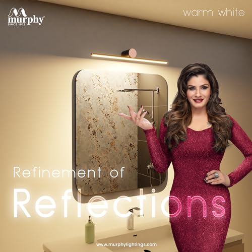 Image of Murphy 12 Watts Black Body Rose Gold Finish LED Picture Photo Frame Light /Bathroom Dressing Table Light Cylinder Shape with 3 Color Changing Light (White,Warm White and Natural White), Pack of 2