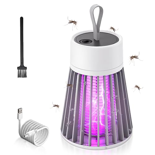 BNGXR Lámpara Antimosquitos Eléctrico, 360°UV Mata Mosquitos Electrico USB Recargable Matar Lampara Mata Moscas Eléctrico No Tóxico para Interior y Exterior Jardín o Salir Camping