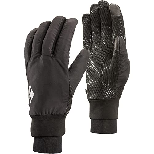 BLACK DIAMOND Mont Blanc Gloves Lightweight Grippy Stretchy Weather Resistant Gloves, Black, X-Large