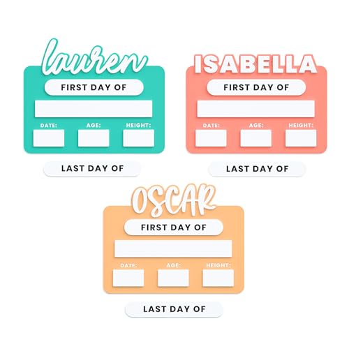 Personalized First Day of School Acrylic Sign, Last Day, Milestone Board, Back to School, Kids Photo Prop, Dry Erase, Interchangeable Sign - Medium